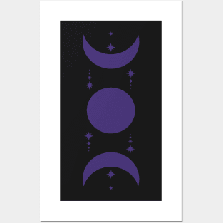 moon star sparkle Posters and Art